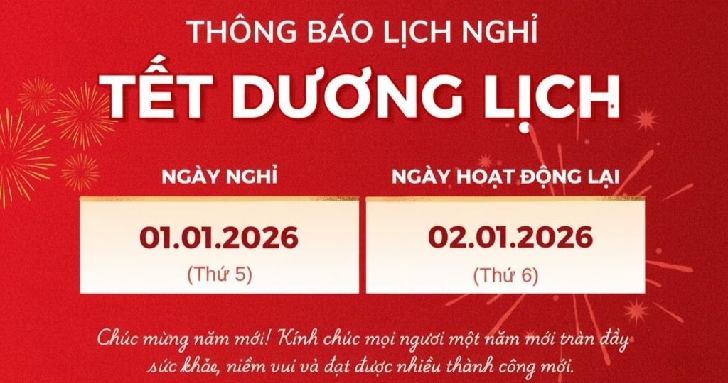 Thông báo Lịch nghỉ Tết Dương lịch 2026 – ETEK