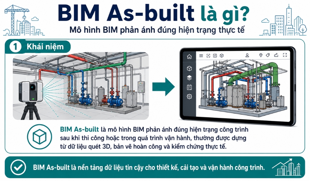 BIM As-built là gì? Vì sao mô hình BIM cần khớp với hiện trạng thực tế