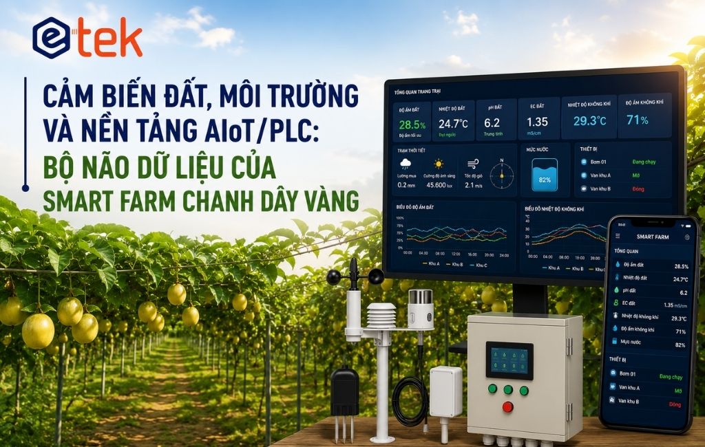Cảm Biến Đất, Môi Trường Và Nền Tảng AIoT/PLC: Bộ Não Dữ Liệu Của Smart Farm Chanh Dây Vàng