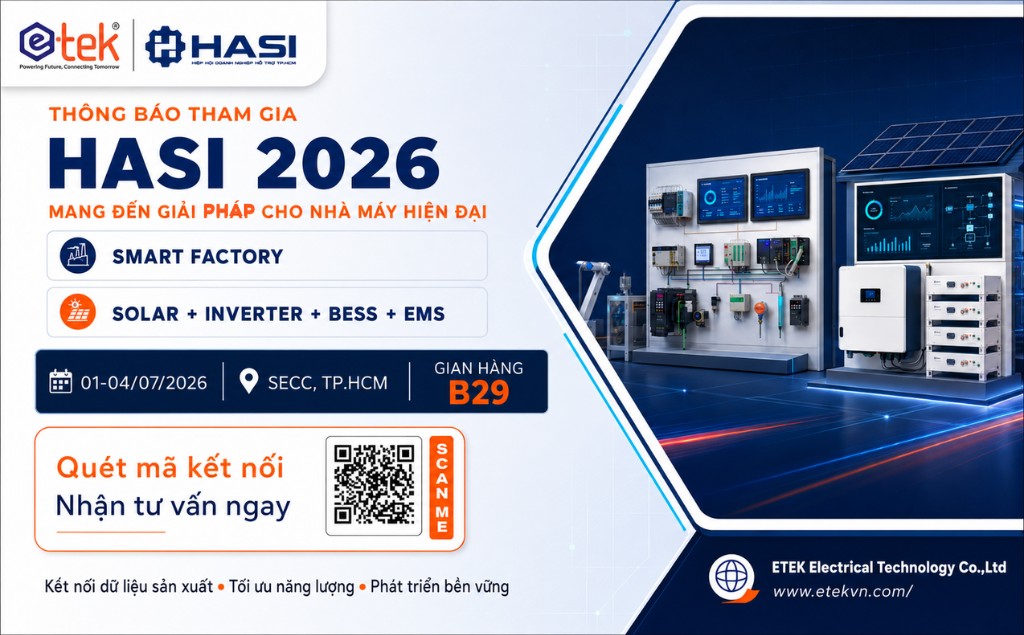 THÔNG BÁO: ETEK THAM GIA HASI 2026, GIỚI THIỆU GIẢI PHÁP SMART FACTORY VÀ SOLAR – BESS – EMS